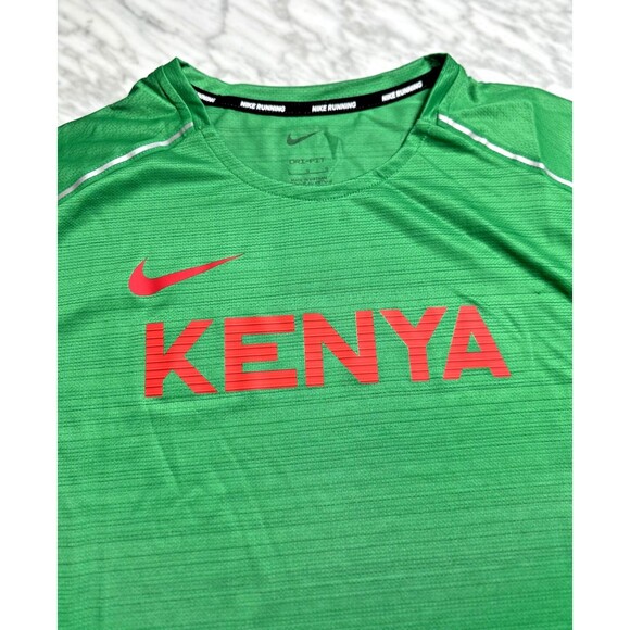 Nike Running Dri Fit Kenya Team Issued Running Jersey Green CT0105-320 Men Large - Picture 3 of 8